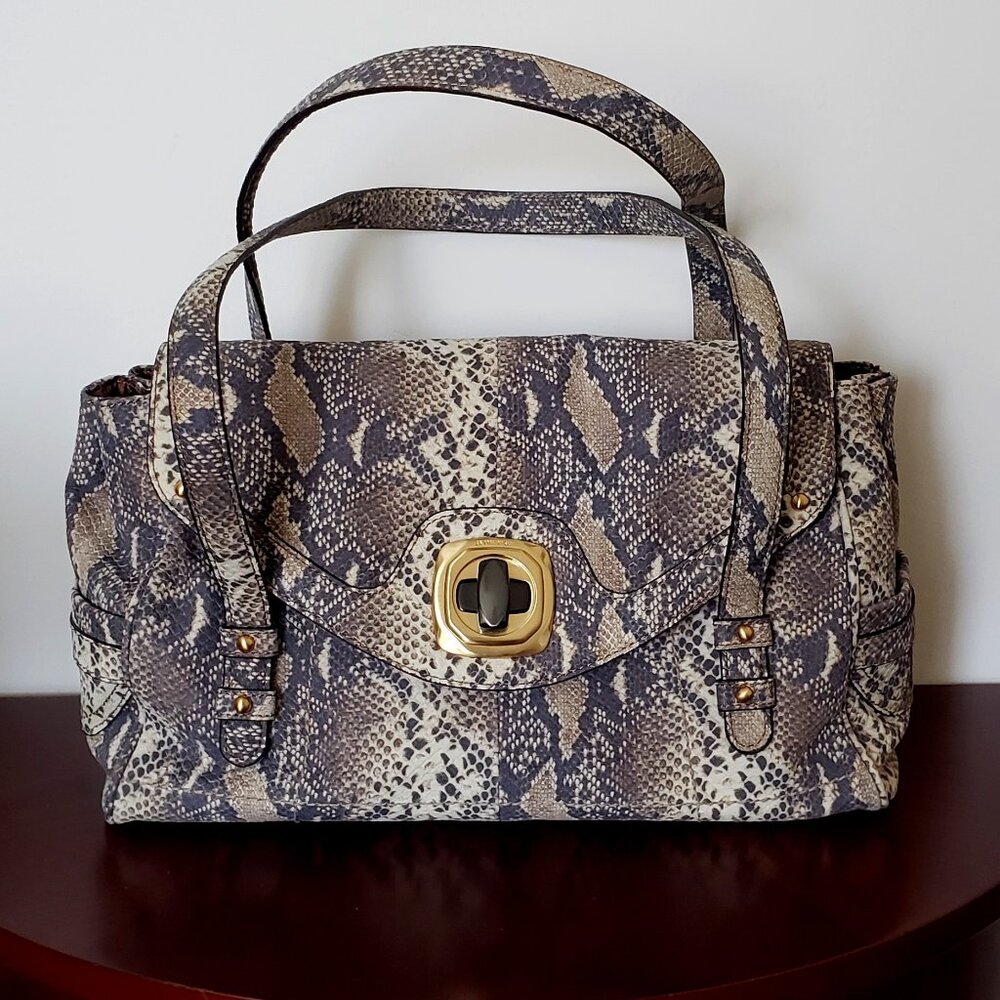BRIAN MAKOWSKY BIG SNAKE LEATHER IMITATION BAG.